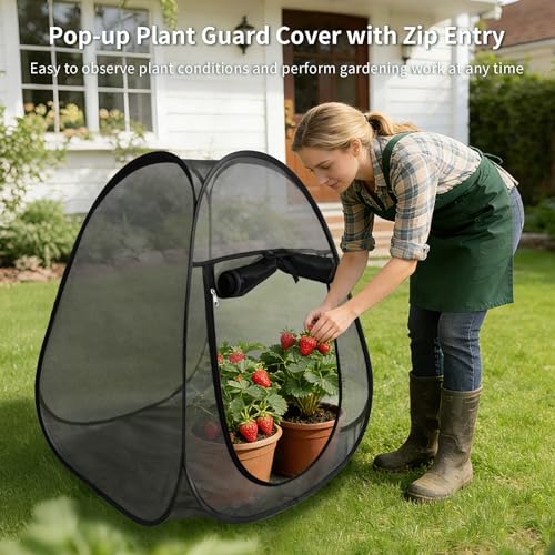 1PC Large Netting Tent for Garden Protection, Mesh Plant Cover from Animals - color: Black 1pc