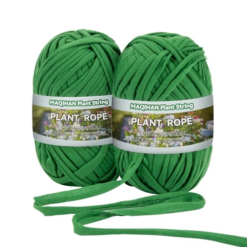 MAQIHAN Plant Ties for Outdoor Plants - Soft Garden Twine 2 Pack 115FT
