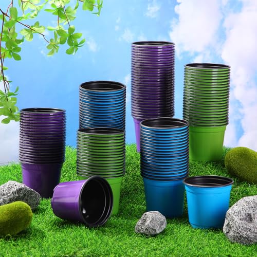 Havawish 150 Pcs 4 Inch Nursery Pots with Drainage Holes, Multicolor - color: Multicolor