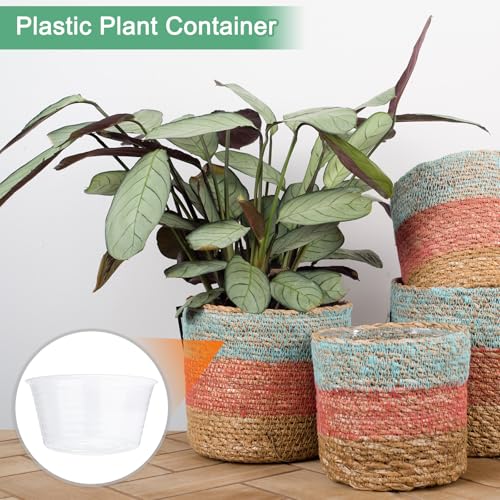 M METERXITY 10-Pack Plastic Plant Saucer, 7 Inch Clear Thin Plant Saucer Drip Tray for Indoor/Outdoor, Planter Liners Nursery Pots - size: 7 Inch