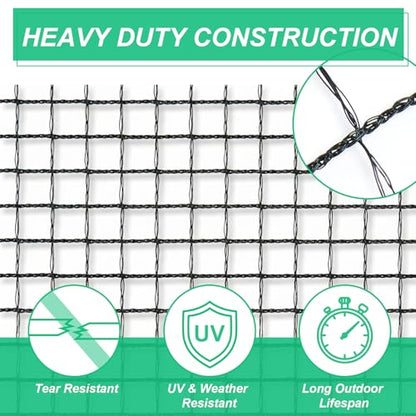 5.5ft*200ft Deer Fence Netting, Heavy Duty HDPE Mesh Animal Barrier, Black - size: 5.5ft*200ft