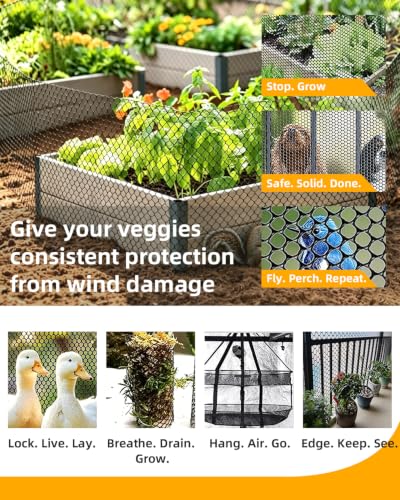 16" x 88FT Plastic Chicken Wire Tree Protectors Black HDPE Mesh Fencing - size: 16" x 88FT