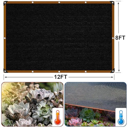 Shade Cloth - for Garden 90% Plant Shades Mesh Tarp with Grommets Outdoor Sun Shades Netting for Chicken Coop Greenhouse Vegetables Pergola Patio Cover - size: 8×12FT