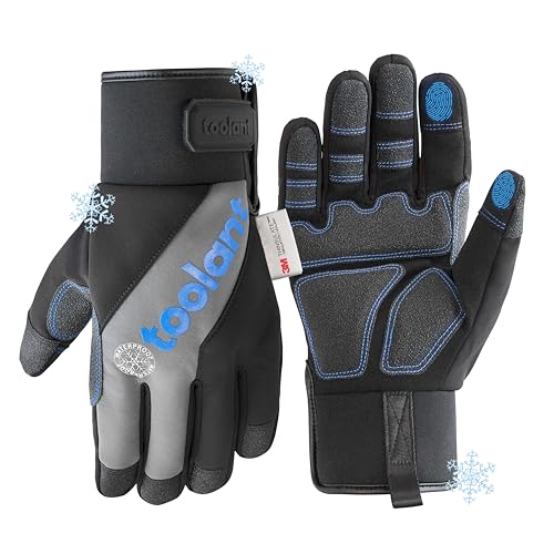 toolant Winter Work Gloves for Men, Insulated Waterproof Work Gloves with Reinforced Palm for Cold Weather Protection - size: XX-Large