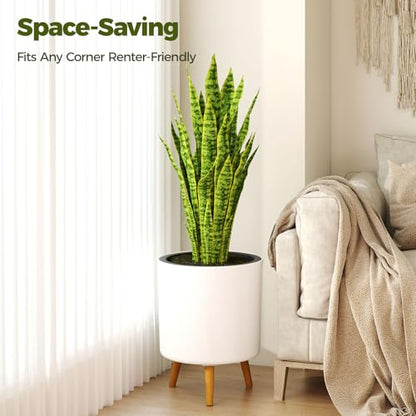 Bamworld Self Watering Pots for Indoor Plants with Water Level Indicator - size: 12 in