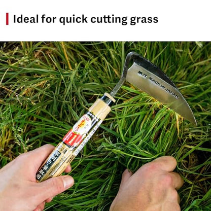 HOUNEN Left-Handed Japanese Weeding Sickle, 4.7-Inch Composite Steel Blade - color: 4.7" Left-Handed Twisted Weeder