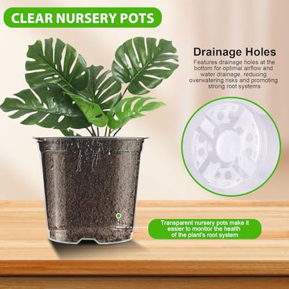 Clear Nursery Pots 15 Pack, 3.5/4/5 Inch with Drainage Holes - style: 15PCS