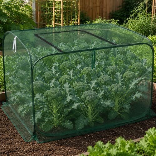 Collapsible Pop-Up Mesh Garden Cover（35''x35''x31''for Square Raised Beds-30% Sunblock，Protective Netting Cage for Vegetables, Fruits & Flowers, Keep Birds and Small Animals Out - size: 35''x35''x31''