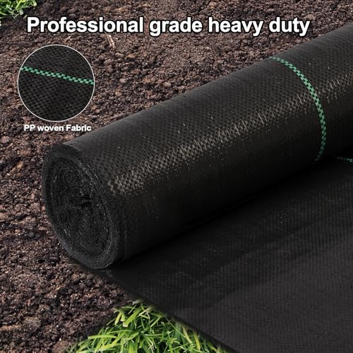 Jevrench 3.2 oz Heavy Duty Weed Barrier Landscape Fabric, 6 x 250 ft - size: 3.2oz - 6ft x 250ft