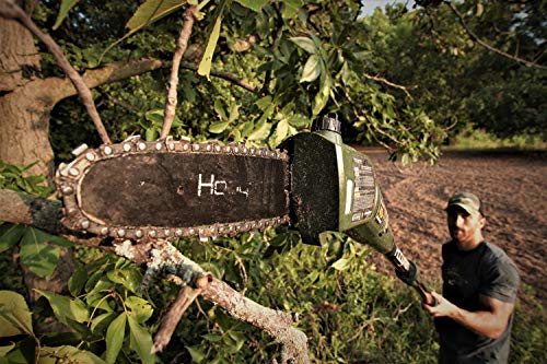 Hooyman Cordless 40 Volt Pole Saw with In-Line 8in Saw, Auto-Oiler, 40V Battery with Charge Indicator, Ergonomic Grip, and Carry Case for Cutting, Tree Trimming, Hunting, Camping, and Outdoors - style: 40V Pole Saw