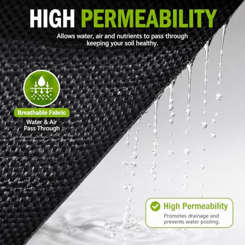 5x300 FT Heavy Duty Weed Barrier Landscape Fabric, Ground Cover - size: 5FTx300FT-3OZ