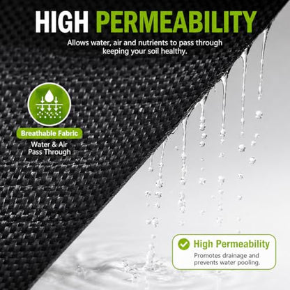 5x300 FT Heavy Duty Weed Barrier Landscape Fabric, Ground Cover - size: 5FTx300FT-3OZ