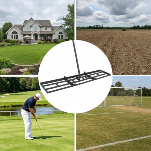 Lawn Leveling Rake, Heavy Duty Adjustable Handle Lawn Leveler Tool - size: 47.2*10inch, 6.5FT