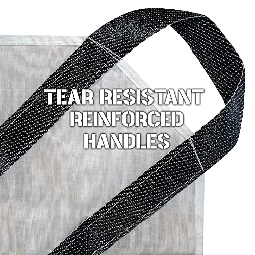 7' x 7' Heavy-Duty Utility Tarp with Reinforced Handles – Waterproof, UV-Resistant Poly-Woven Cover – Ideal for Yard Work, Home, Garden, Construction, Camping & Trailers - size: 7x7
