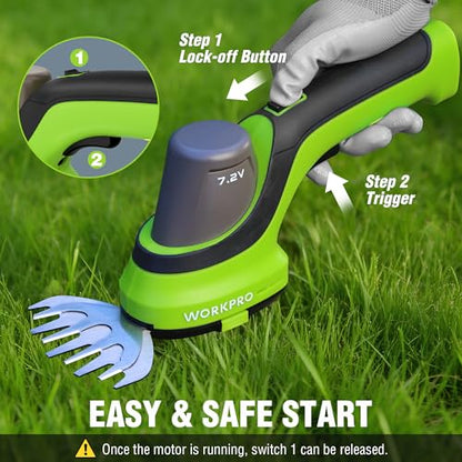 WORKPRO 2-in-1 Cordless Hedge Trimmer & Grass Shears - style: Long Handle Grass Shear