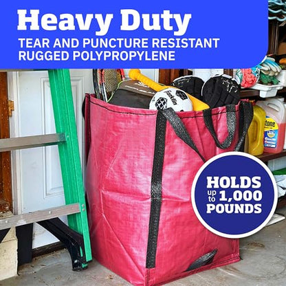 DURASACK Heavy Duty Home and Yard Bags, Red, 3 Pack - color: Red