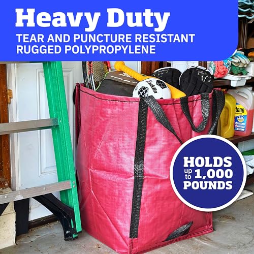 DURASACK Heavy Duty Home and Yard Bags, Red, 3 Pack - color: Red