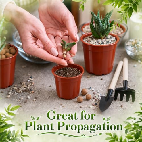 240 Pack 2 Inch Nursery Pots, Mini Plastic Plant Pots for Seedlings(Brown) - color: Brown