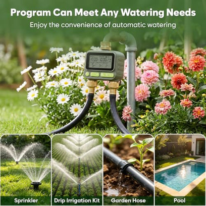2 Zone Water Timer with Brass Inlet Outlet, Sprinkler Timer for Garden Hose - size: 2 Outlets