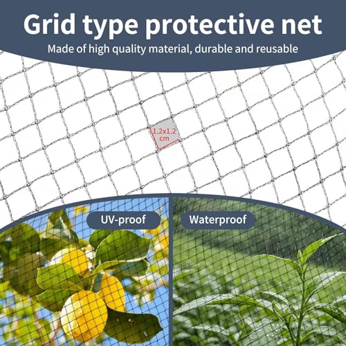 Garden Netting, 7.5ft x 100ft Black Bird Netting Heavy Duty,Rabbit,Squirrels,Anti Birds,Larger Bees,Deer,Chicken,Cardinals，Animal Fencing for Fruit Tree & Vegetable Garden - size: 7.5ft x 100ft