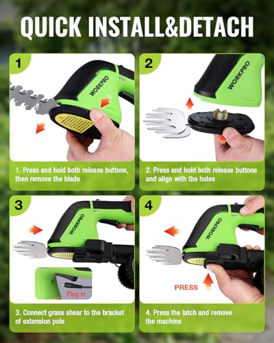 WORKPRO 12V Cordless Grass Shear & Hedge Trimmer