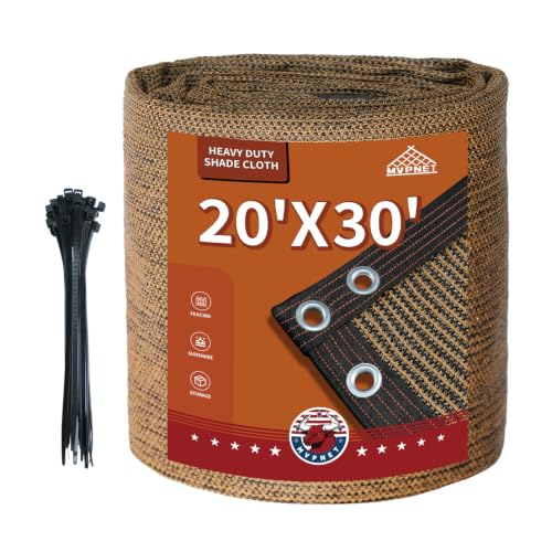90% Sun Shade Cloth for Garden 20x30Ft UV Resistant Mesh Tarp,Mocha - color: Mocha, size: 20' x 30'-Finished Size