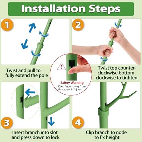 Telescoping Monstera Support Stakes, Detachable Plant Sticks 4 Pack - size: 4PACK-43.3in