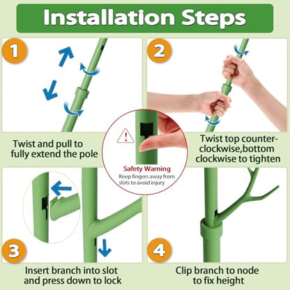 Telescoping Monstera Support Stakes, Detachable Plant Sticks 4 Pack - size: 4PACK-43.3in