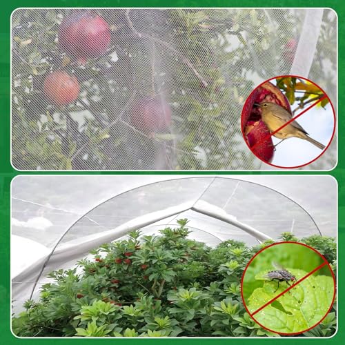 NONMON Garden Netting 10 x 50FT Ultra Fine Mesh Netting Insect Netting - size: 10 x 50ft