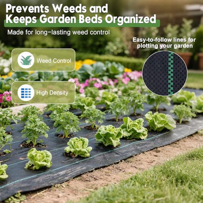 4FTx100FT Weed Barrier Fabric Heavy Duty, Gardening Landscape Fabric Cover Mat, Durable Weed Control Fabric for Garden Bed Cover, Landscaping, Commercial Driveway, Underlayment Use (4x100FT-3.2OZ) - style: 4x100FT-3.2OZ
