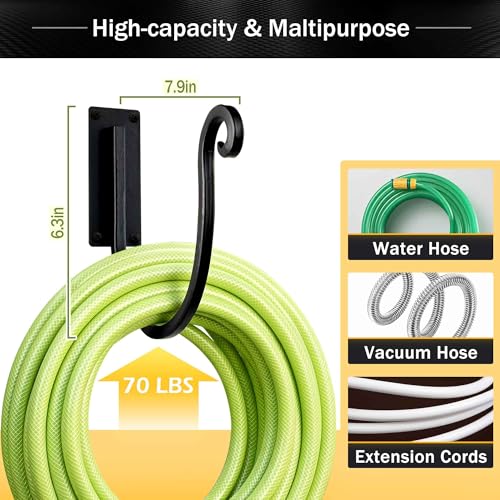 Hose Holders Wall Mount: 2PCs 8-Inch Heavy-Duty Garden Hose Hangers Outdoor - color: A-2PCs