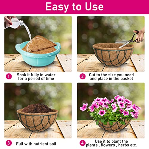 Riare 6 Pack 12 Inch Coco Liners for Planters, Round Hanging Baskets Liners - size: 12inch