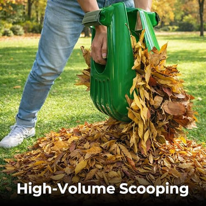 Gardzen 67" Adjustable Long Handle Rake with Large Leaf Scoops - style: Scoops & Rake Set