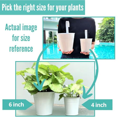 LaLaGreen Round Rail Planter (6 in, 12 Pack) White Metal Iron Flower Pots - size: 6" x 12 Pack (White)