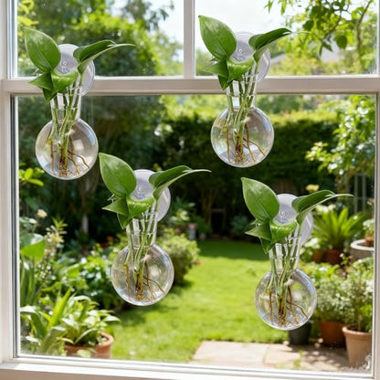 Baderke 12 Pack Suction Cup Vase, Window Propagation Glass Planter, Bulb