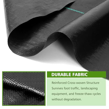 3x100FT Weed Barrier Landscape Fabric, 3.2oz Heavy Duty Garden Cloth, Ground Cover for Gardening, Come with 20 U-Shaped Securing Pegs - size: 3FTx100FT