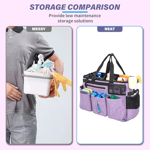 IBVIVIC Wearable Cleaning Caddy Bag for Cleaning Supplies, Purple - color: Purple