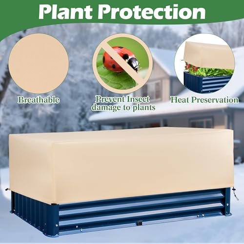 Plant Covers Freeze Protection 2 Pack with Elastic Drawstring, 3.54 oz/yd² Winter Cold Weather Frost Blanket Planter Box Cover for Raised Bed Outdoor Flowers Potted, 59 x 19.6 x 21.6 INCH - size: 59 x 19.6 x 21.6 INCH