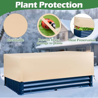 Plant Covers Freeze Protection 2 Pack with Elastic Drawstring, 3.54 oz/yd² Winter Cold Weather Frost Blanket Planter Box Cover for Raised Bed Outdoor Flowers Potted, 59 x 19.6 x 21.6 INCH - size: 59 x 19.6 x 21.6 INCH