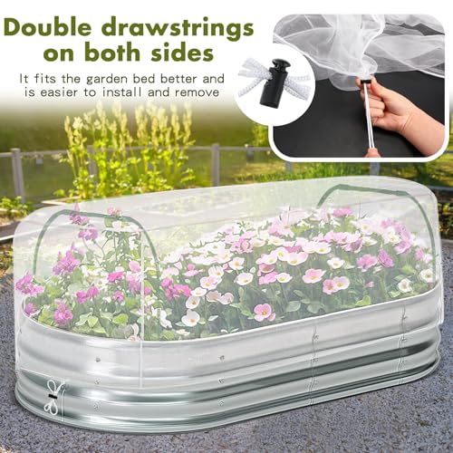 Woanger 2 Pack Garden Netting for Raised Beds with Hoops, for 8x4x1 ft - size: for 8x4x2 ft