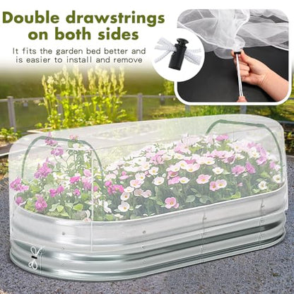 Woanger 2 Pack Garden Netting for Raised Beds with Hoops, for 8x4x1 ft - size: for 8x4x2 ft