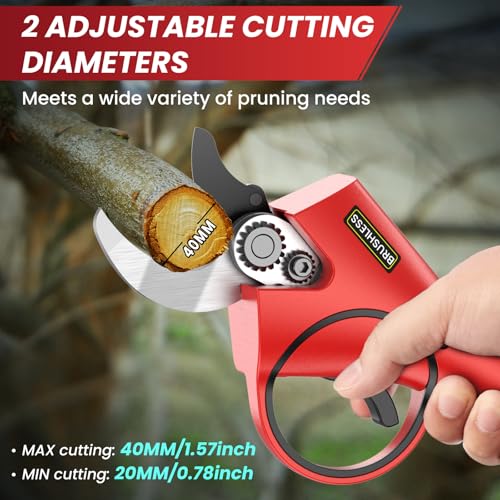 2-in-1 Electric Pruning Shears with Pole, 1.6'' Cut, SK7 Blade, 8FT Reach - style: B-Electric Pruning Shears with Pole