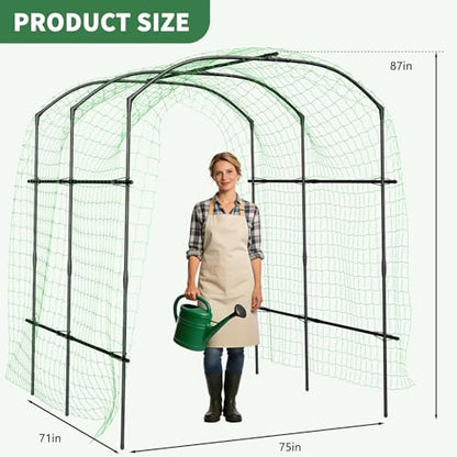 87in H Tall Garden Arch Trellis for Climbing Plants Outdoor - size: 75" L x 71" W x 87" H
