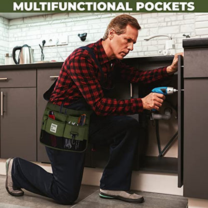 Soil & Sun Garden Tool Belt for Women, Tool Apron, Utility Belt Women, Teacher, Canvas Waist Apron with Pockets,Garden Aprons - color: Green