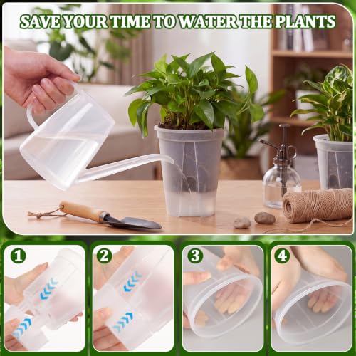 24 Pcs 4.72" Self Watering Pots for Indoor, Clear - color: Clear