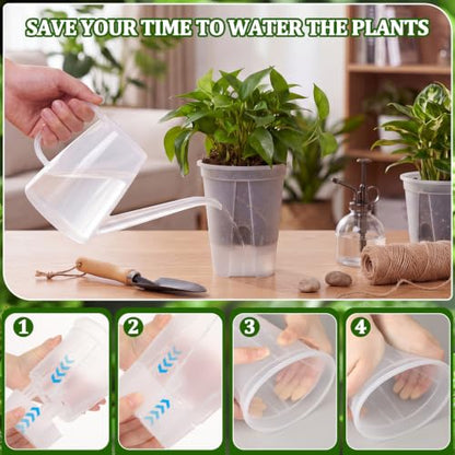 24 Pcs 4.72" Self Watering Pots for Indoor, Clear - color: Clear