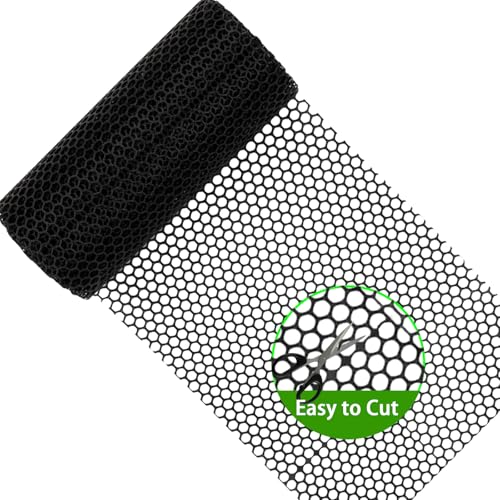 Plastic Chicken Wire Fencing 15.7IN x 66FT,Pet Barrier Netting,Durable Garden Mesh Fence Animal Barrier for Dogs, Rabbits, Poultry & Plant Protection,Black - color: Black, size: 15.7INx66FT