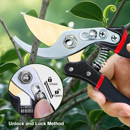 Gardening shears for pruning garden shrubs and harvesting flowers, fruit - style: Japanese Garden Pruning Shears