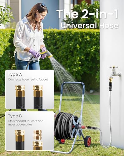 Cesun Female to Female Garden Hose 3 ft, Metal Short Water Hose, 3ft x 5/8" - size: 3ft Female to Female