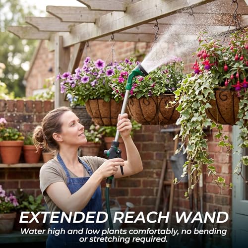 Hushee 2 Pack Garden Hose Watering Wand, 17.7 In Metal Wand, Green - color: Green